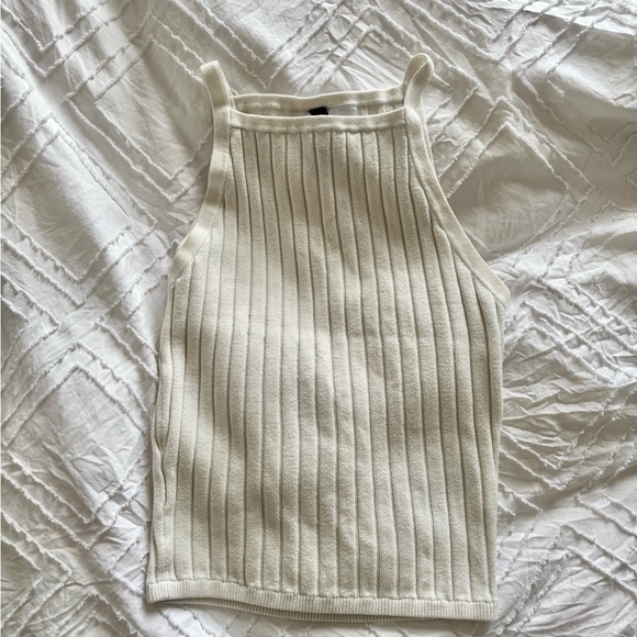 H&M Cream Ribbed Tank Top - Picture 1 of 6